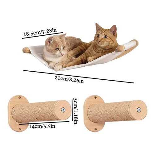 Cat Hammock Wall Mounted Wooden Kitten Hanging Bed Pet Furniture － Shelf T1Y4 - Picture 10 of 10