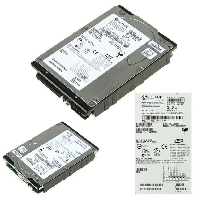 IBM 39R7320 73 GB 10.000 RPM SCSI-68PIN 3.5 71P7536 IBM 39R7320 73 GB 10.000 RPM SCSI-68PIN 3.5 71P7536