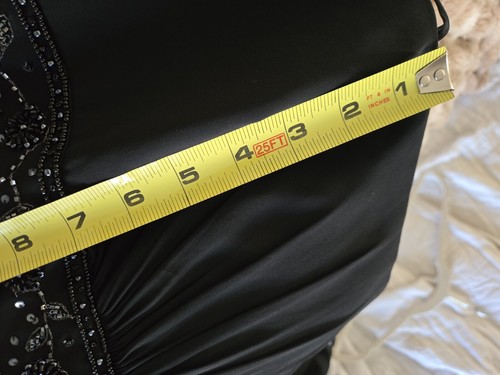 David's Bridal Größe 22 Abschlussball formell lang Träger Brautjungfernkleid schwarz Perlen neu mit Etikett - Bild 18 von 20