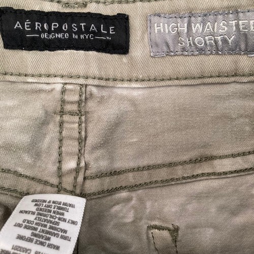 Aeropostale Shorts Womens 00 High Waisted Shorty Floral Green White - Picture 3 of 7