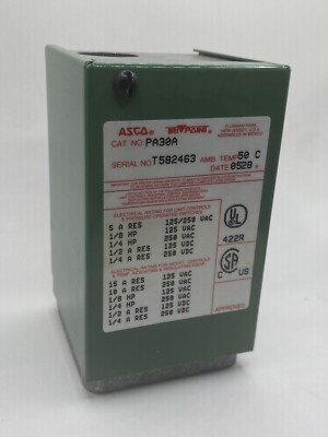 #ad ASCO PA30A Automatic Pressure Switch NNB $850.00