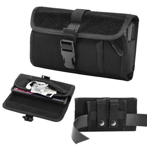 Large Horizontal Belt Clip Case Universal Nylon Phone Holster Pouch w/ Card Slot - Picture 24 of 30