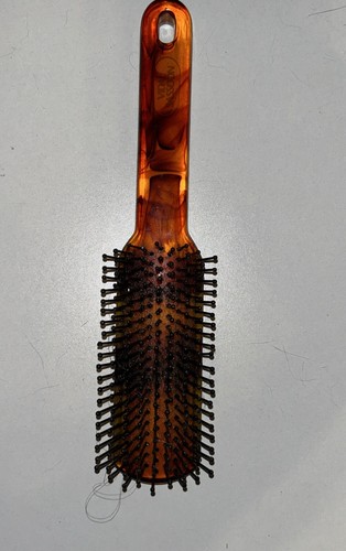 Vintage Vidal Sassoon Tortoise Shell Hair Brush Brown Vanity Open Bristle Travel - Picture 3 of 7
