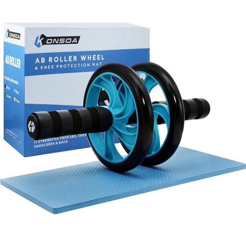 RUOTA PER ADDOMINALI PETTO FLESSIONI GLUTEI SPALLE ATTREZZO FITNESS + TAPPETO - Foto 1 di 7