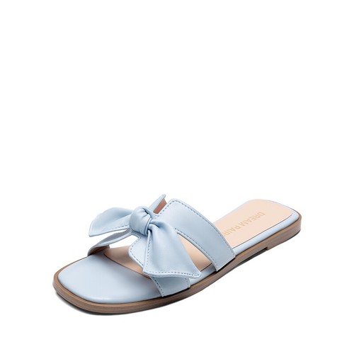 Women Summer Slide Sandals Square Open Toe Lightweight Slip On Flat Sandals - Picture 10 of 30