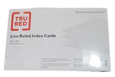 Tru Red Line Ruled Large Index Cards 5"x8" (12.7cm x 20.32cm) Pack=100