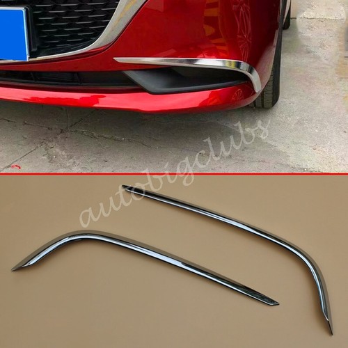 For Mazda3 Sedan 2019-2023 Chrome Front Fog Light Stripe Cover Trims Accessories - Picture 1 of 7