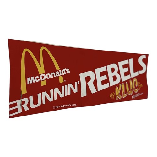 Rare 1987 McDonalds KLUC 98.5 FM Runnin’Rebels Bumper Sticker Decal Prize Draws - Picture 4 of 8
