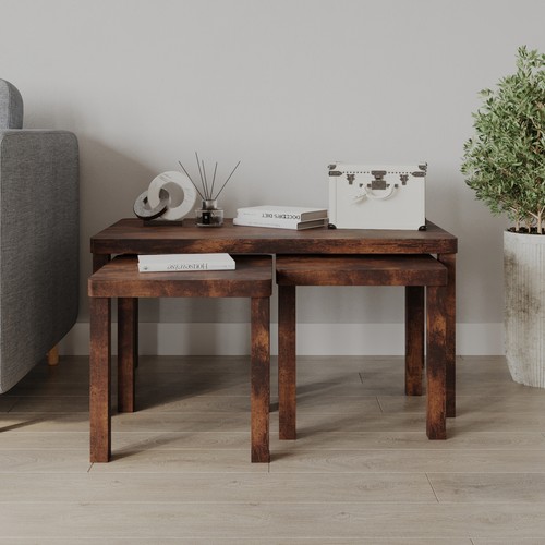 Set of 3 Wooden Nesting Stacking Coffee Side Centre Tables Living Room Furniture - Picture 26 of 26