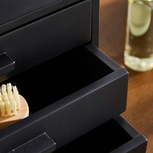 Holz 3 Schubladen Tischplatte Aufbewahrung Schreibtisch Organizer Schreibtisch SCHWARZ - BRANDNEU - Bild 3 von 6
