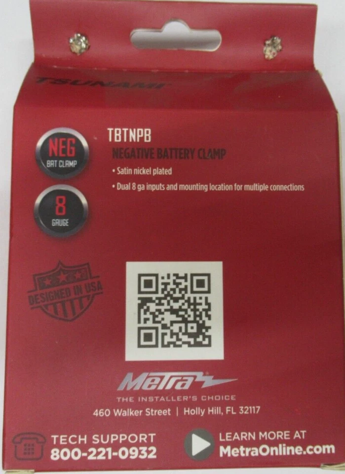 TSUNAMI TBTNPB DUAL 8GA INPUTS NEGATIVE BATTERY CLAMP - Image 2 of 3