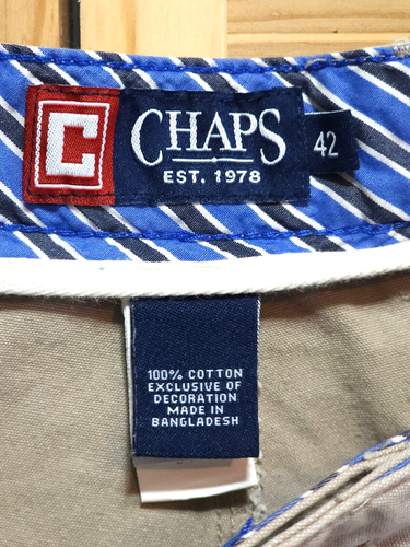 CHAPS Men's Size 42 Khaki Beige 100% Cotton Cargo Shorts Chinos - Picture 3 of 10