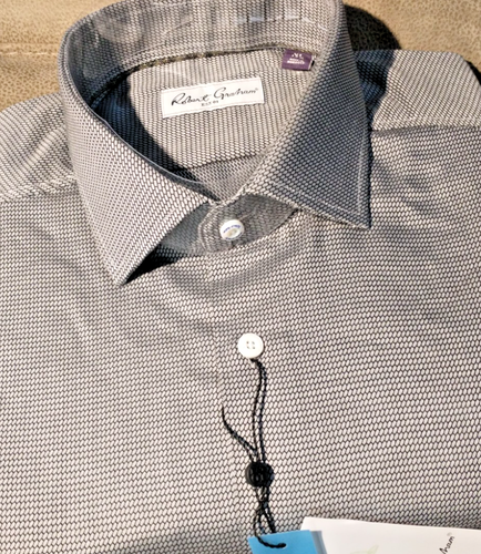 Camicia uomo Robert Graham 17 1/2 (XL) manica lunga con bottoni fantasia Geo Tailo nuova con etichette - Foto 9 di 15