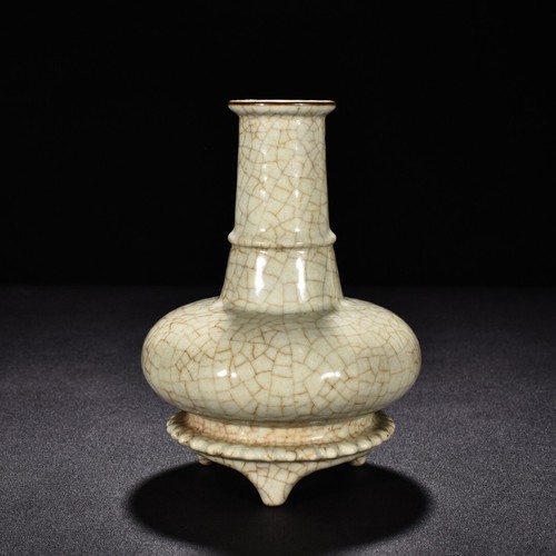 6,6" Porzellan antikes Lied Dynastie Ge Ofen Porzellan drei Fuß Spiralmuster Vase - Bild 7 von 9