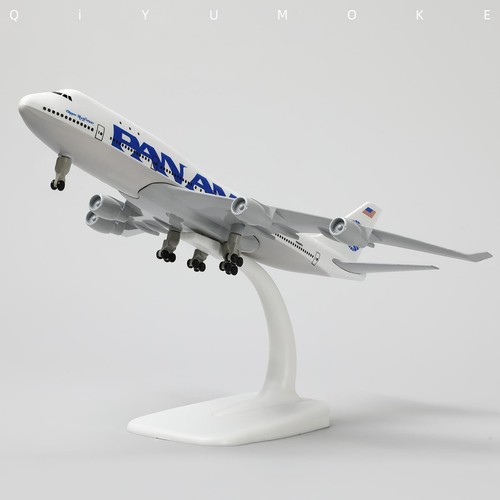 Boeing 747 Panam 1/300 Diecast Metal Airplane Model with Stand - Imagen 8 de 8