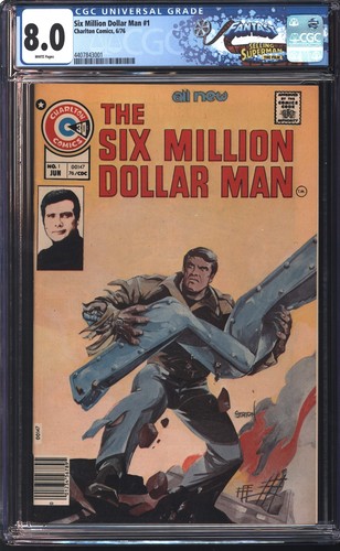Charlton Comics Six Million Dollar Man #1 6/76 FANTAST CGC 8.0 White Pages - Picture 1 of 2