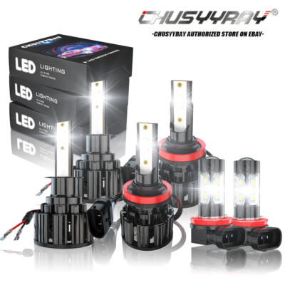 For 2011 2012 2013 2014 Nissan X-Trail 6 Faros LED Hi /Lo+Kit luces antiniebla