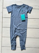NWT 18-24 M Posh Peanut Solid Open Blue 1-pc Outfit Bamboo