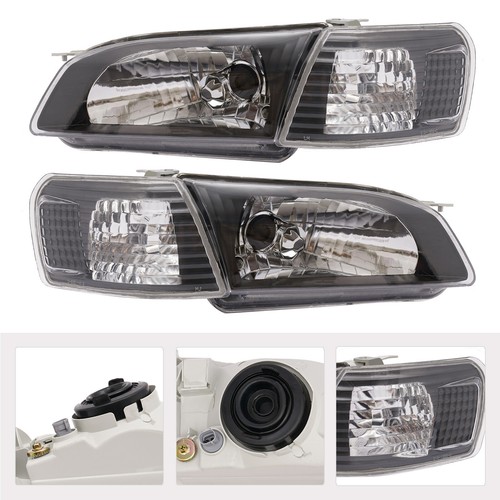 Pair Left +Right For Toyota Tercel 1995-1999 Headlights Black Factory Style - Picture 22 of 23