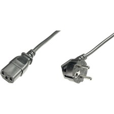 Digitus Strom Anschlusskabel [1x Schutzkontakt-Stecker - 1x Kaltgeräte-Buchse...