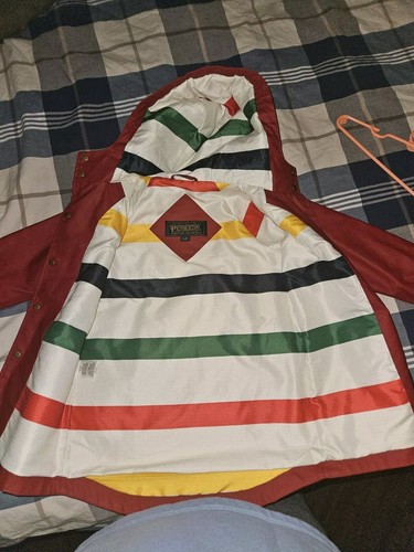 Pendleton Woolen Mills Rain Jacket Kids S Red. Stripes - Picture 1 of 7