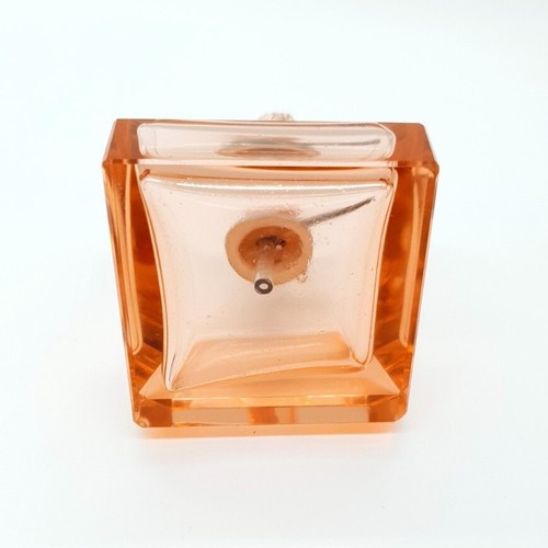 Art Deco Perfume Bottle Czech Glass Scent Pink Peach Part Atomiser & Stopper 20s - Picture 6 of 9