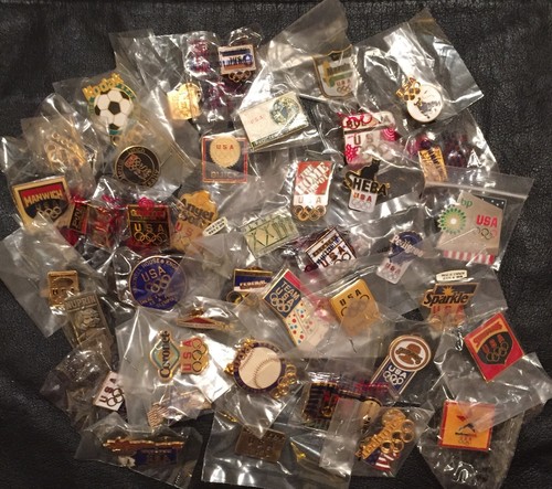Lot / Set of 40 Olympic Sponsor Pins~5 Rings~Team USA~No Date~Traders for Tokyo - Picture 2 of 10
