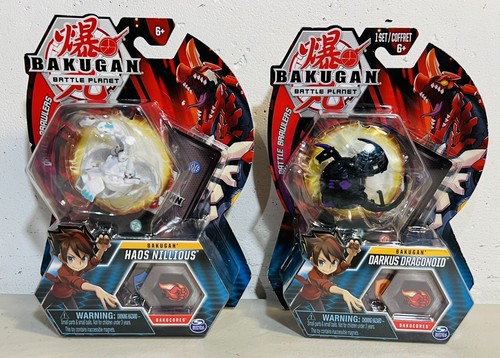 2 neue & versiegelte Bakugan Battle Planet Haos Nillious & Darkus Dragonoid Ball Spielzeug - Bild 1 von 4