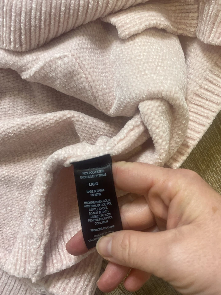 Cárdigan Natori Bata Mujer Grande Rubor Rosa Chenille Envolvente Usado en Excelente Condición Foto 3 de 4