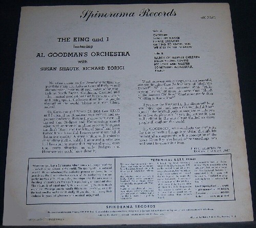 AL GOODMAN & HIS ORCHESTRA KING AND I LP RODGERS AND HAMMERSTEIN MK-3045 - Picture 2 of 3
