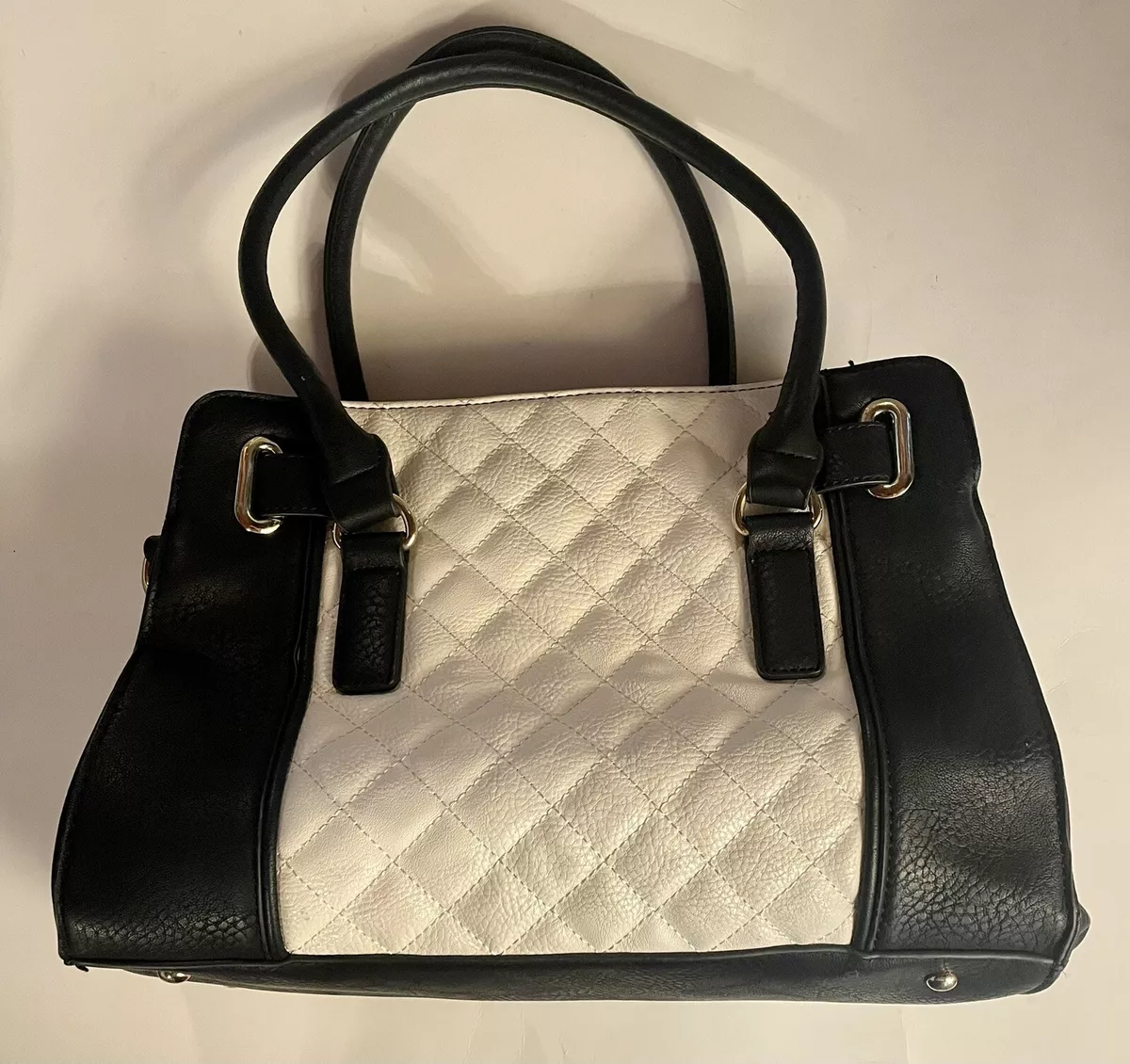 Charming Charlie Leather Handbag Purse Blue White w 2 Additional Straps NEW