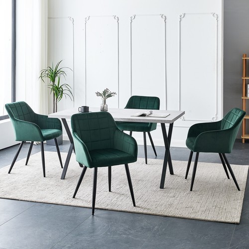 2 Pcs Dining Chairs Armchair PU / Velvet Kitchen Dining Room Restaurant Office - Picture 65 of 219