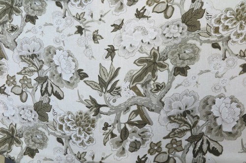 SCHUMACHER CURTAIN FABRIC DESIGN Bermuda Blossoms 6.7 METRES SNOW MARY MCDONALD