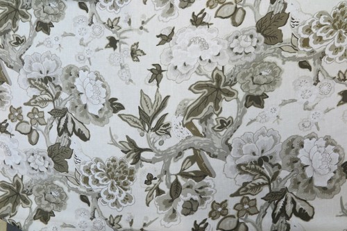 TISSU RIDEAU SCHUMACHER DESIGN fleurs des bermudes 3,4 MÈTRES NEIGE MARY MCDONALD - Photo 1 sur 8