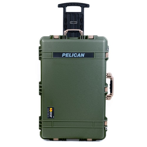 OD Green & Tan Pelican 1650 case. Comes no foam - empty. Comes with wheels. - Picture 4 of 4