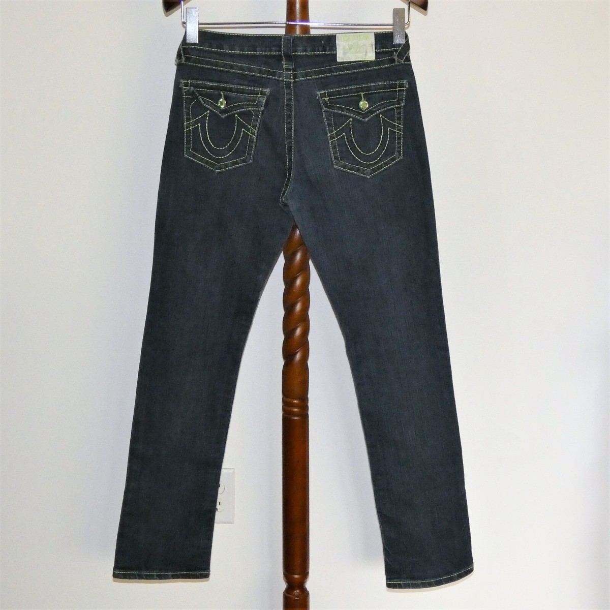 True Religion Disco Julie Big T Straight Leg Jeans size 24