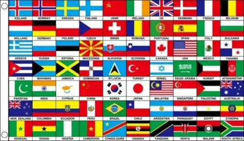 70 Nations of the World 5'x3' Flag - LAST FEW - Picture 1 of 3
