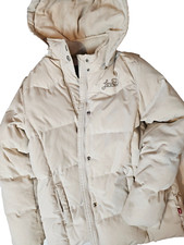 LEVIS puffer jacket girls medium beige 10-12 Y detachable hood