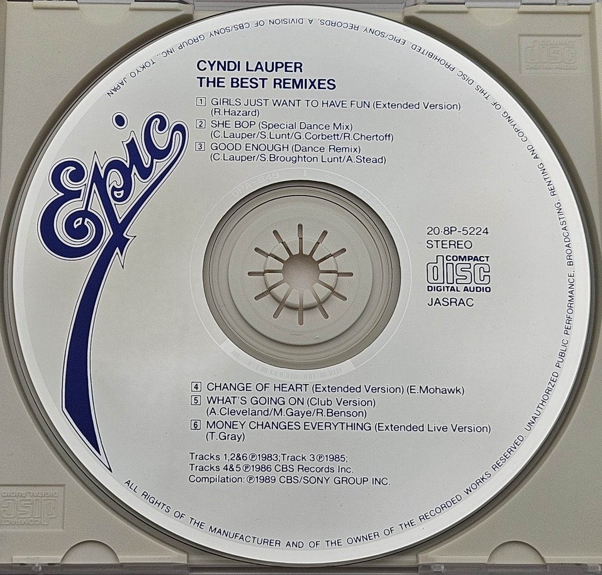 Cyndi Lauper The Best Remixes Japan CD 20 8p 5224 for sale