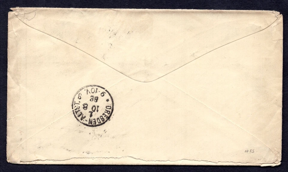 US 1882 POSTAL COVER UPRATED 6 CENTS Sc. #208(x2) NEAT DUPLEX CHICAGO CANCELS - Image 2 of 2