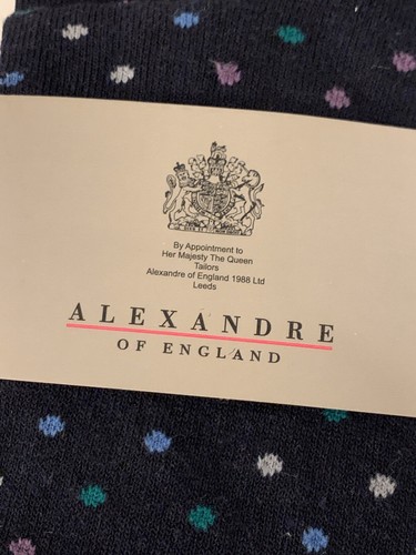 NEW Alexandre of England Men's Navy Polka Dot Dress SOCKS BNWTAGS - Bild 2 von 4