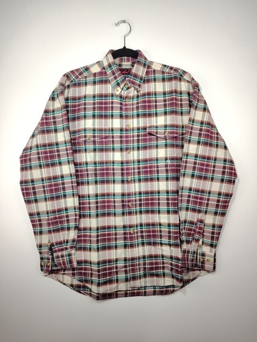 Herren Hemd Roper Rot Hellbraun Kariert Knöpfe Lang Hemd Gr. M / A+ Zustand - Bild 10 von 10