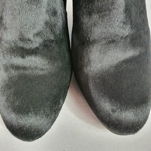 CLARKS Narrative Black Leather/Pony skin Fur Ankle Boots Wedge Heel UK 7 - Picture 3 of 21
