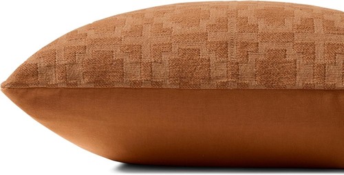 Magnolia Home Loloi Pillow Cover 18"x 18" Rust Boho Terracotta Farmhouse - Picture 2 of 3