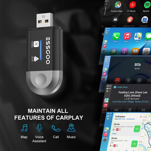 Adaptateur sans fil CarPlay USB BT dongle boîte pour iPhone Apple IOS filaire CarPlay US - Photo 7 sur 21