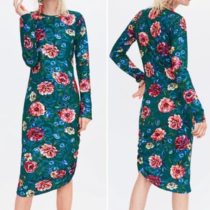 floral print long sleeve ruched bodycon dress floral print long sleeve ruched bodycon dress
