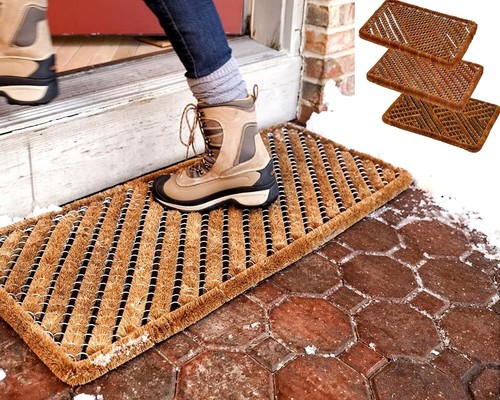 Natural Coir Door Mat Entrance Front Door Rubber Mats Indoor Outdoor Heavy Duty - Picture 18 of 144