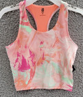 ID Ideology Scratched Paint Longline Bra Girls' M Pink Shock Scoop Neck Pullover