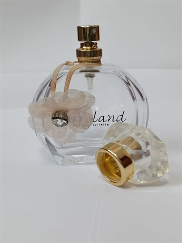 Leerer Parfumflakon mit goldfarbener Düse und Sprühetikett - Bild 3 von 6