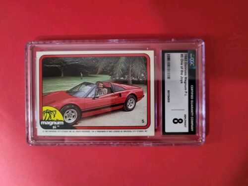 1983 Donruss Magnum P.I. #5 One Of The Joys CGC 8 Tom Selleck - Picture 2 of 3